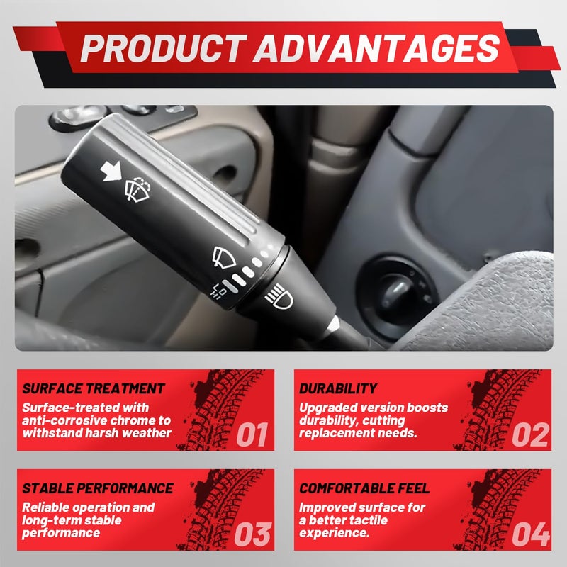 ProRefine Upgraded Turn Signal Switch Windshield Wiper Switch Compatible with Freightliner Cascadia 2008-UP Replace A0652311000 5774601 - Image 3